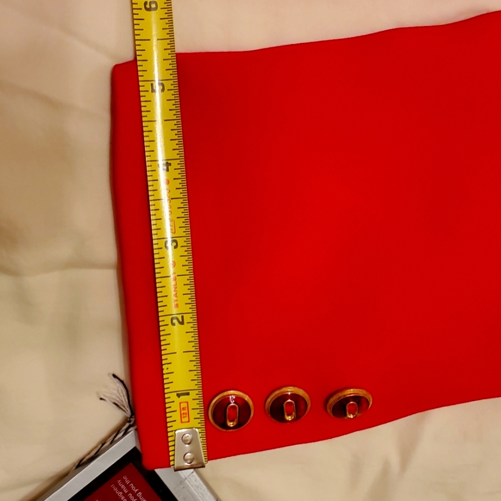 Red Slit Skirt Suit John Meyer Skirt Lined & Feminine with Sexy Adjustable Slit - Picture 8 of 12